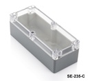 Caja estanca SE-235 IP-67 (gris oscuro, cubierta transparente)