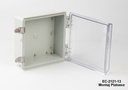 [EC-2121-10-A-G-C] EC-2121 IP-65 kunststof behuizing (lichtgrijs, ABS, zonder montageplaat, transparant deksel, dikte 100 mm)