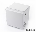 [EC-2121-18-0-G-0] EC-2121 IP-65 Obudowa z tworzywa sztucznego (jasnoszara, ABS, z płytą montażową, płaska pokrywa, grubość 180 mm)