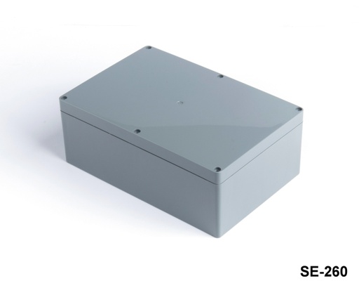[SE-260-0-0-D-0] ضميمة SE-260 IP-67 البلاستيكية شديدة التحمل (الرمادي الداكن, الغطاء المسطح, HB)